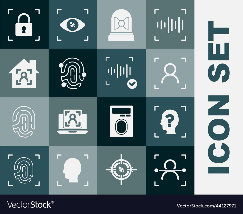 Set face recognition motion sensor fingerprint