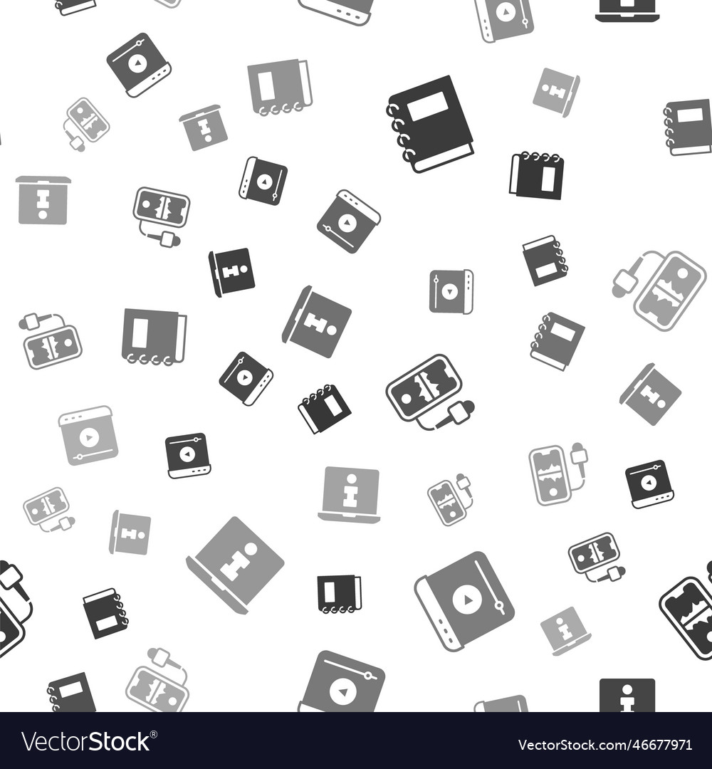 Set notebook live stream mobile recording vector image Set notebook live stream mobile recording