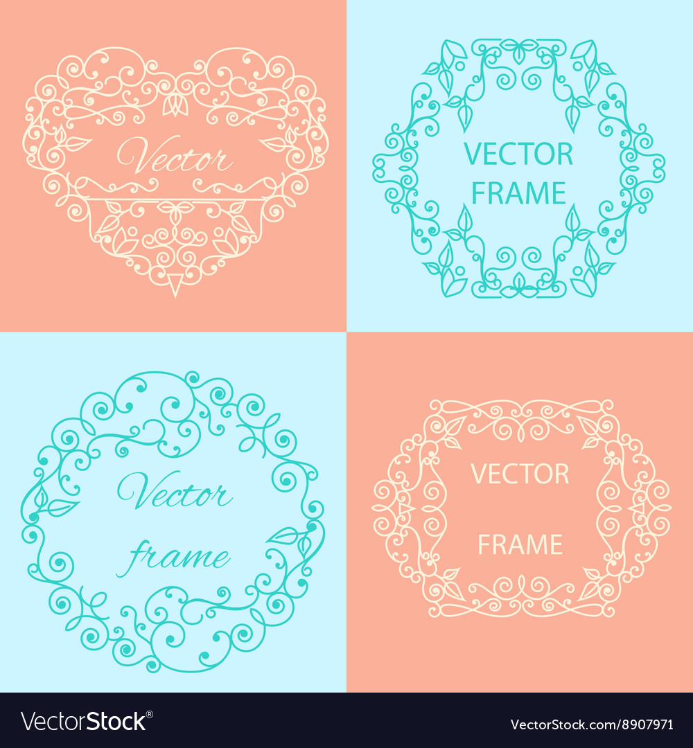 Set typographic ornamental objects