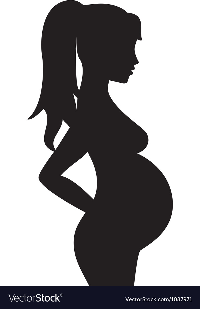 Download Silhouette of the pregnant woman Royalty Free Vector Image