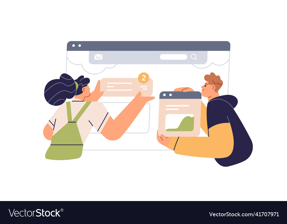 Ux ui design and creating website content concept vector image Ux ui design and creating website content concept