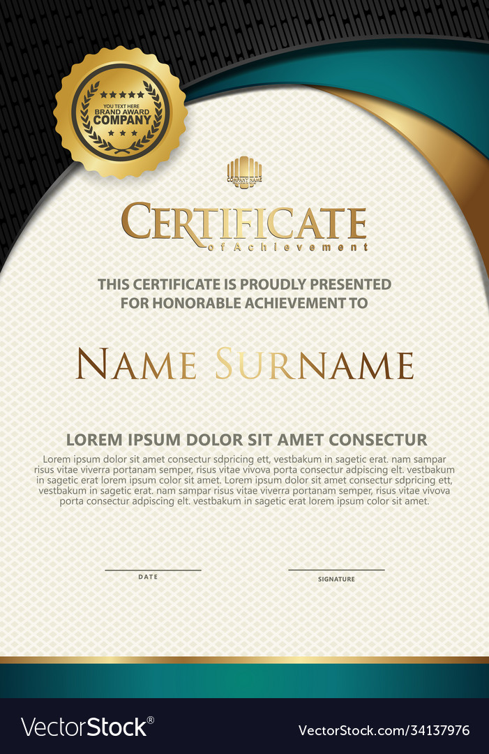 Certificate Template With Textured Background Vector Image