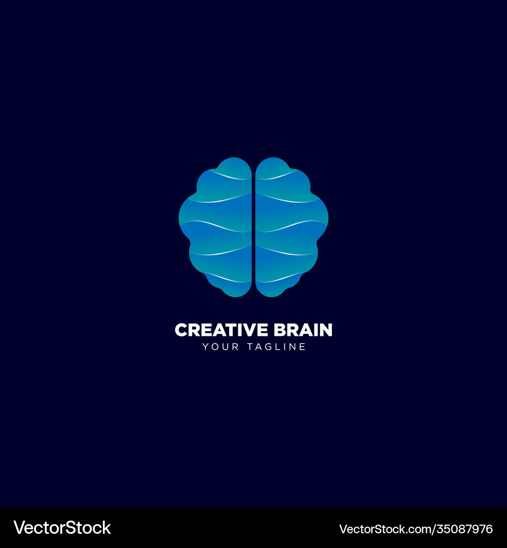 Creative brain technology logo design Royalty Free Vector