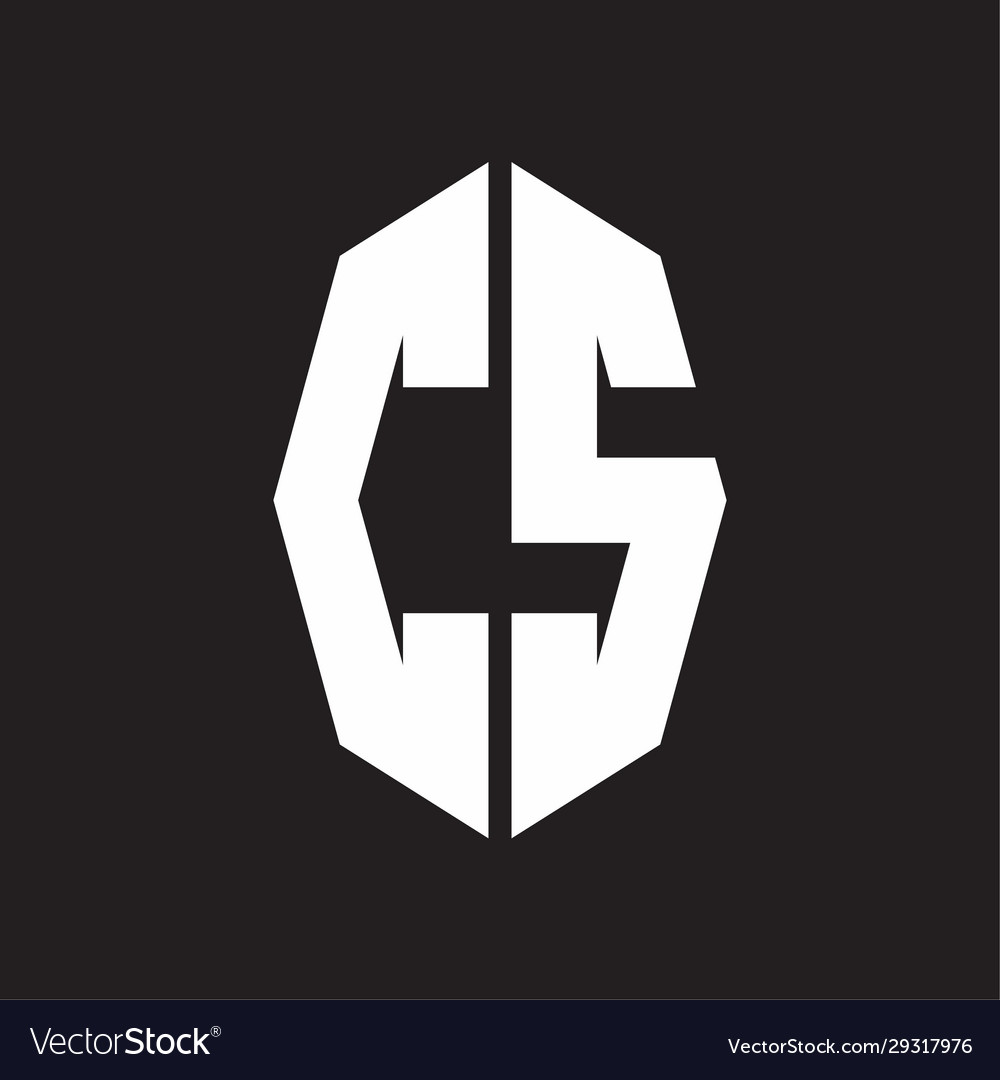 Cs logo monogram with octagonal ribbon style