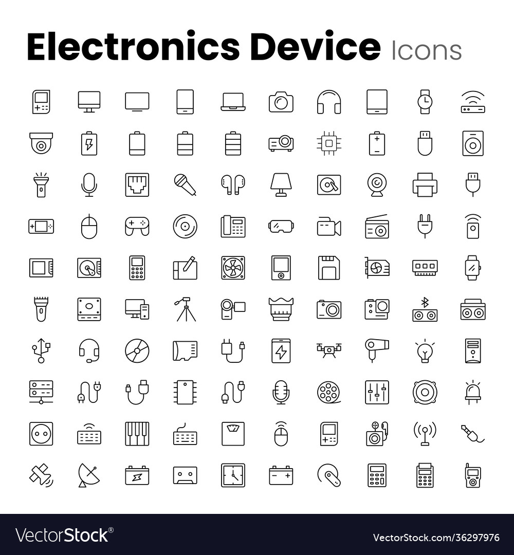 Electronics digital device icon set vector image Electronics digital device icon set