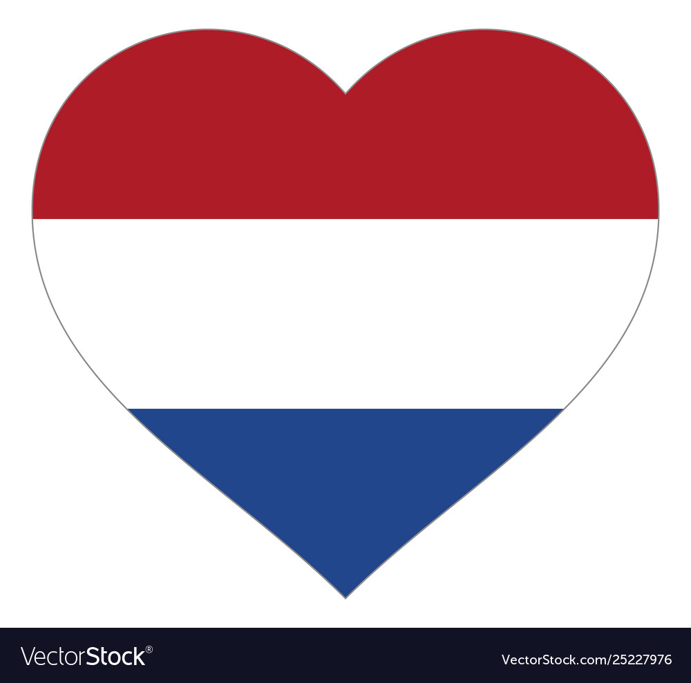 Flag in heart sign in shape heart Royalty Free Vector Image