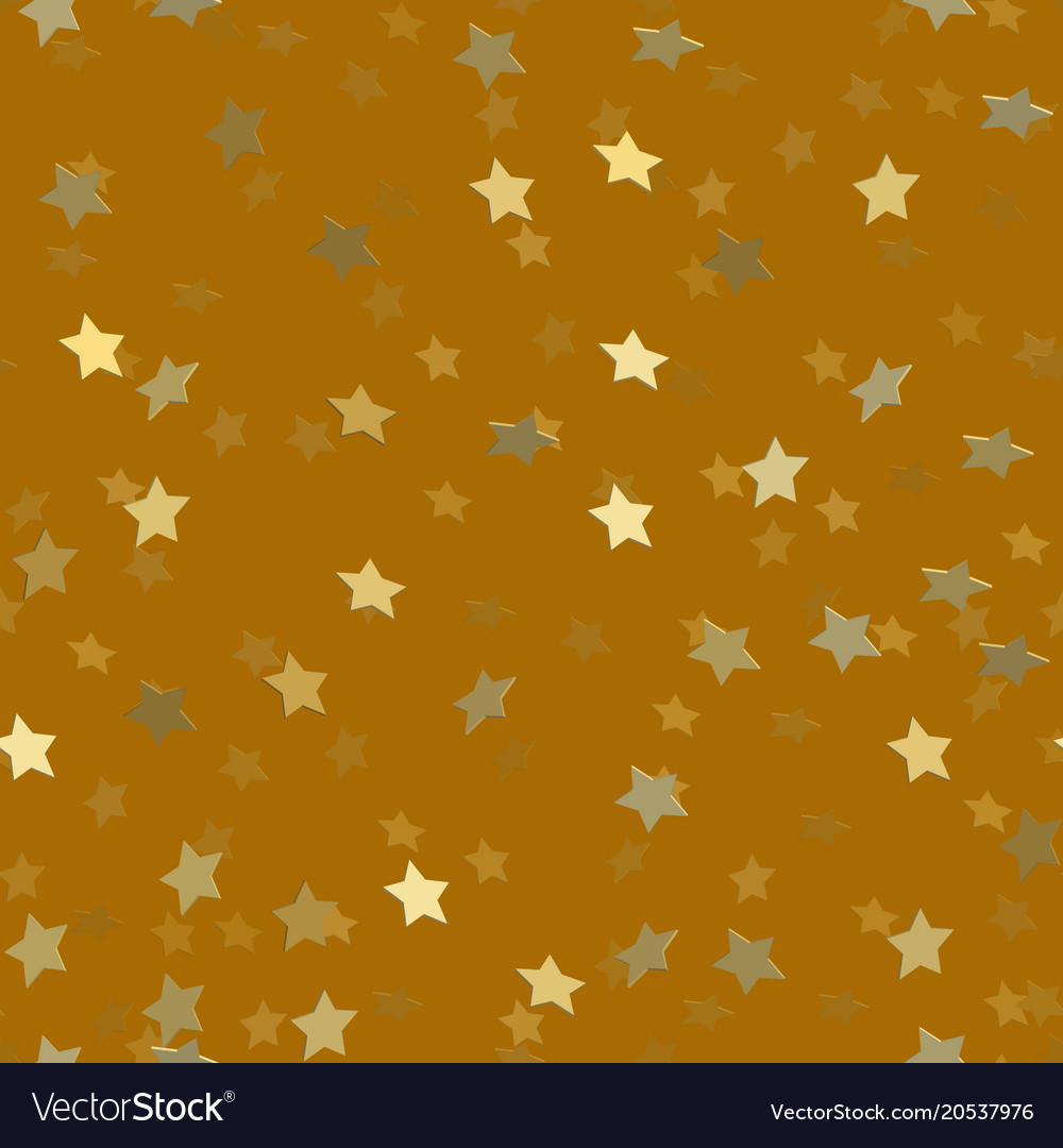 Golden stars pattern seamless Royalty Free Vector Image