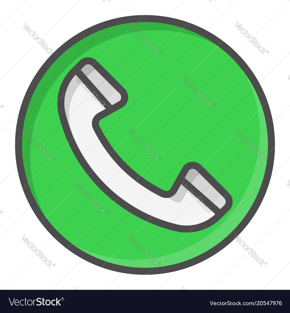 Green call button symbol Royalty Free Vector Image