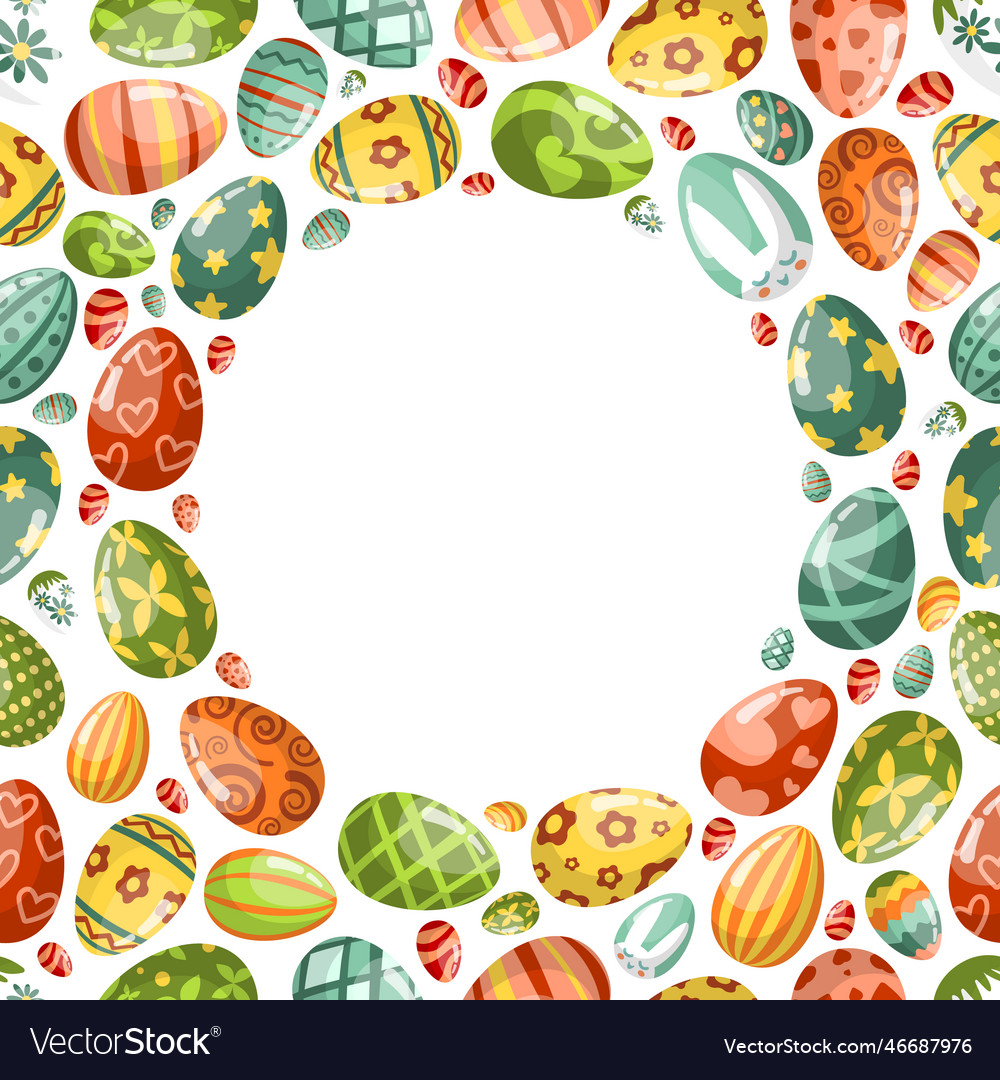 Happy easter circle form background Royalty Free Vector