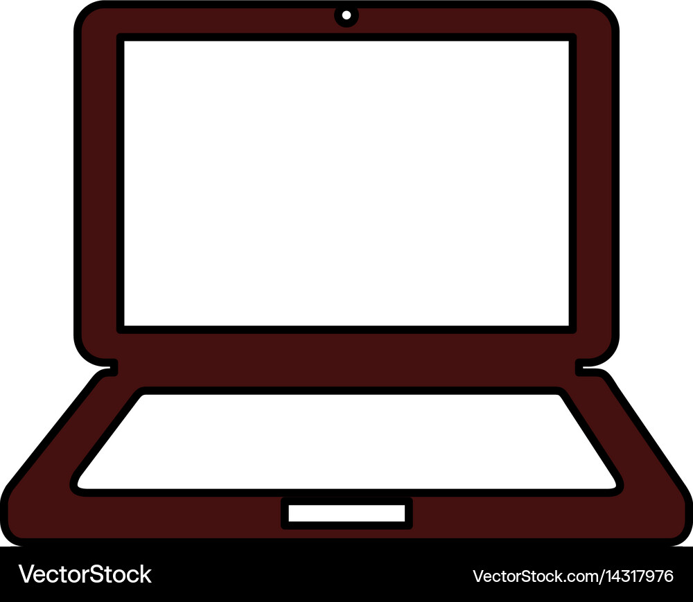 Laptop computer isolated icon Royalty Free Vector Image