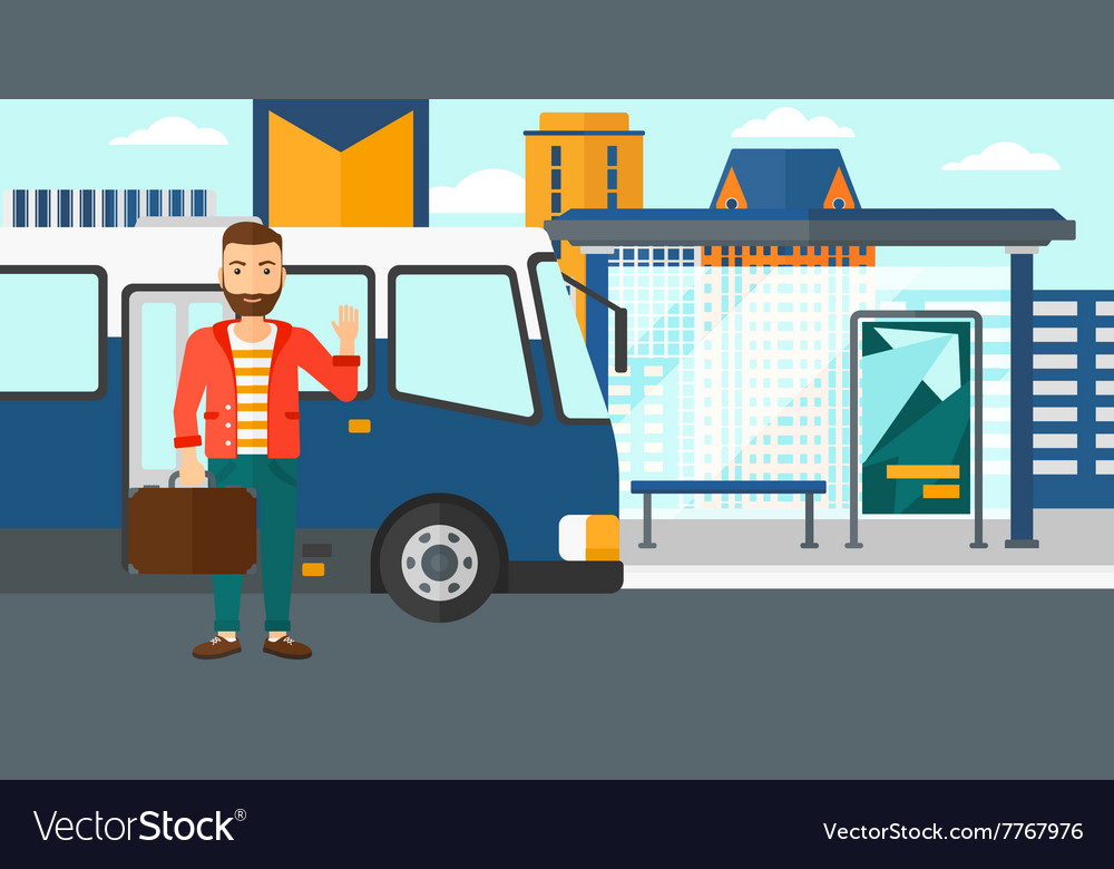 Man standing near bus