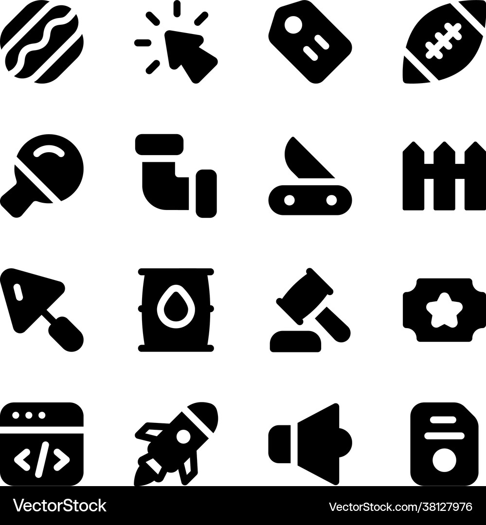 Pack trendy solid icons Royalty Free Vector Image