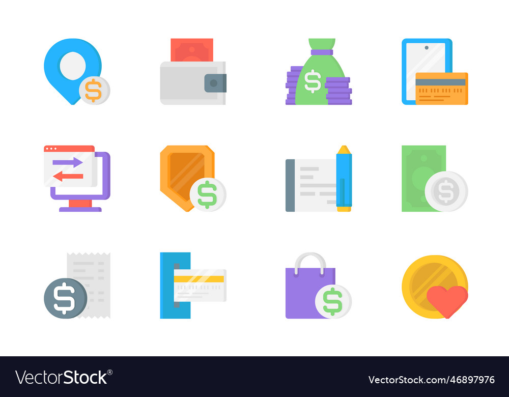 Payment 3d icons set elements for mobile Vector Image