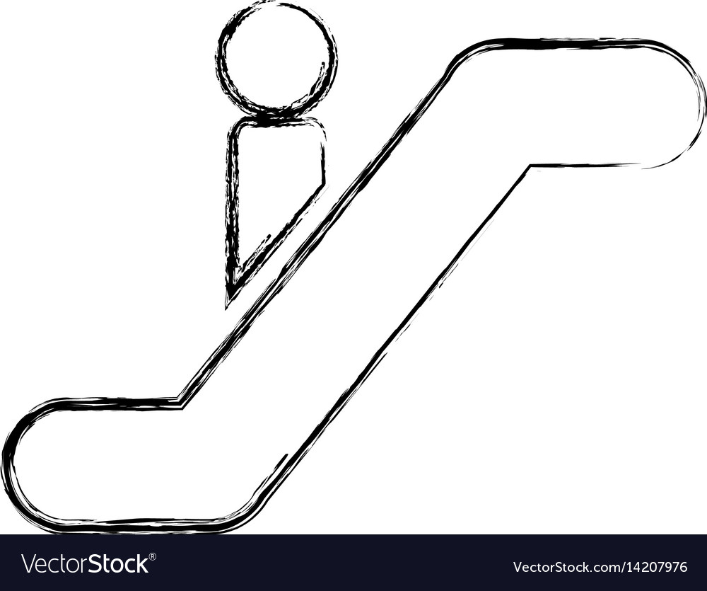 Person silhouette in escalators