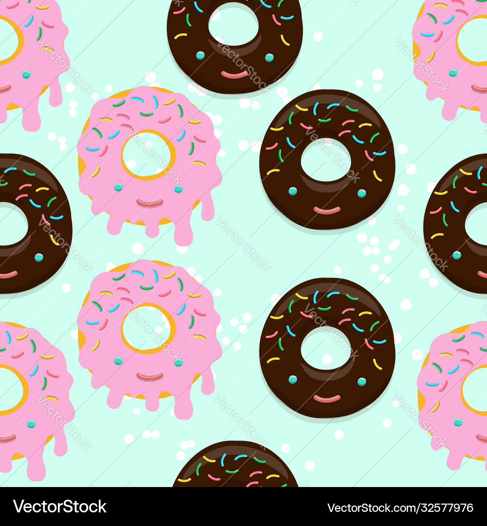 Seamless pattern donuts Royalty Free Vector Image