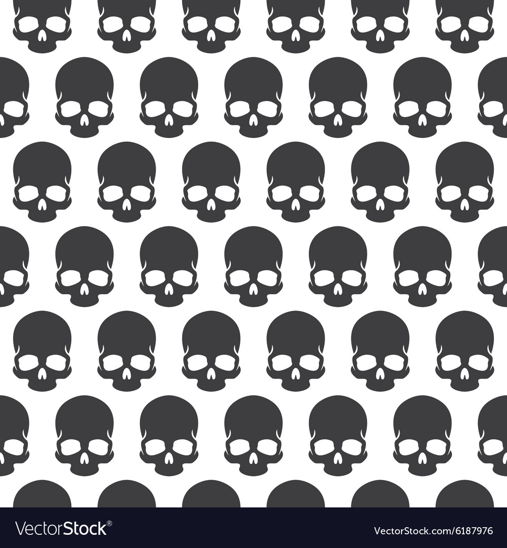 Seamless pattern with skulls and bones