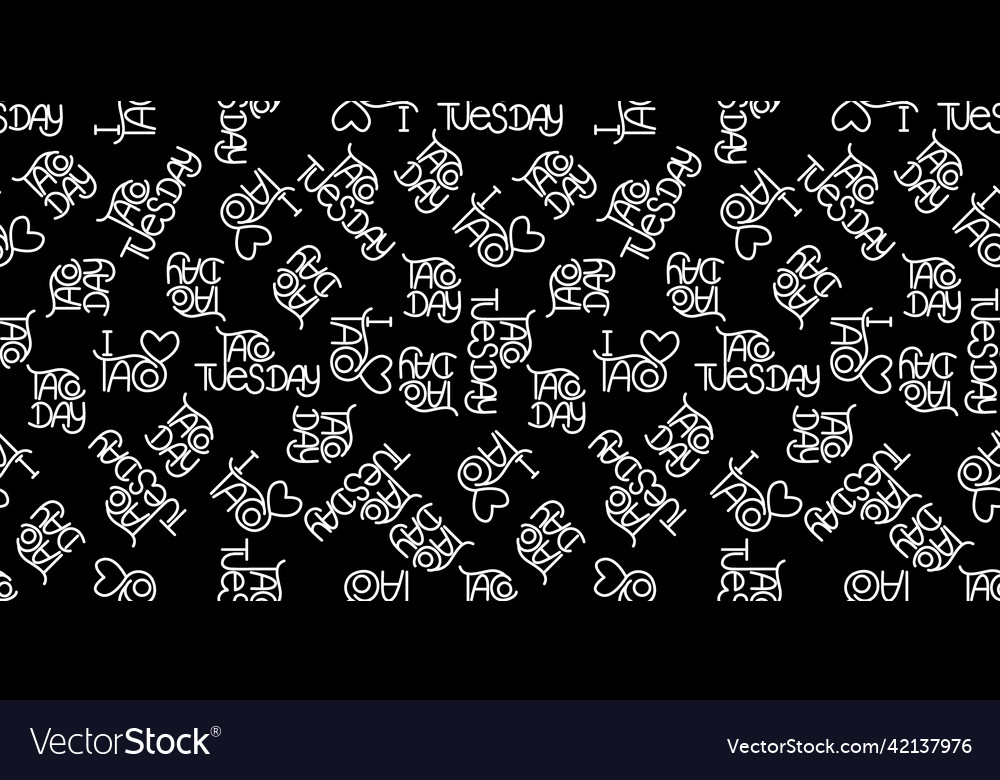 Seamless pattern with tacos text on background
