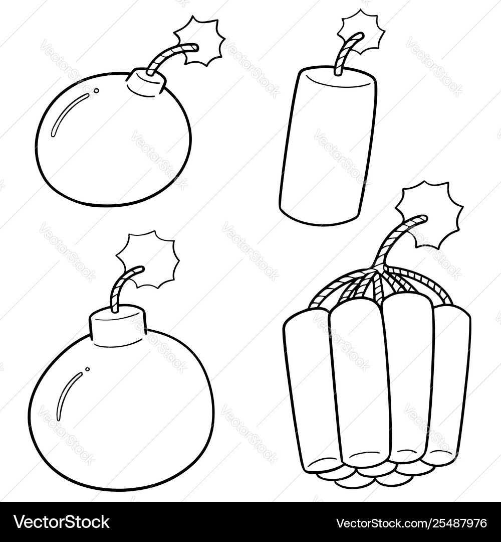 Set bomb Royalty Free Vector Image - VectorStock