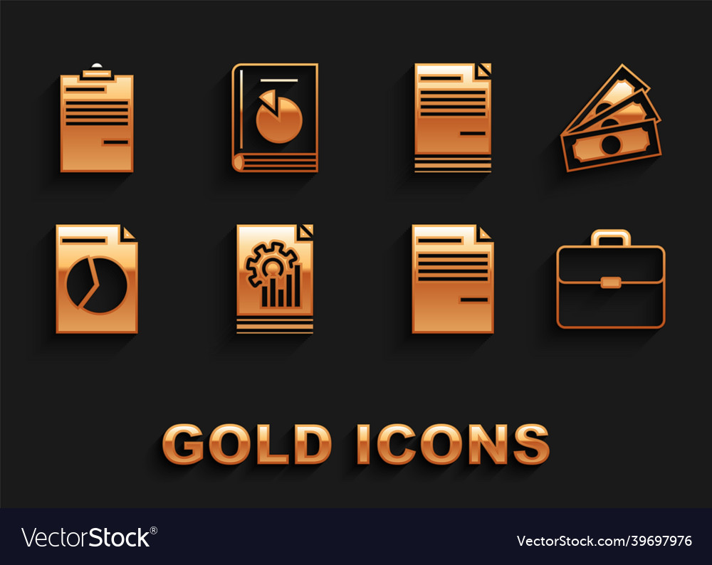Set document with graph chart stacks paper money Vector Image Set document with graph chart stacks paper money