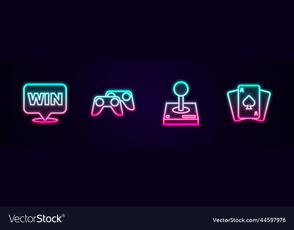 Set line medal game controller or joystick vector image Set line medal game controller or joystick