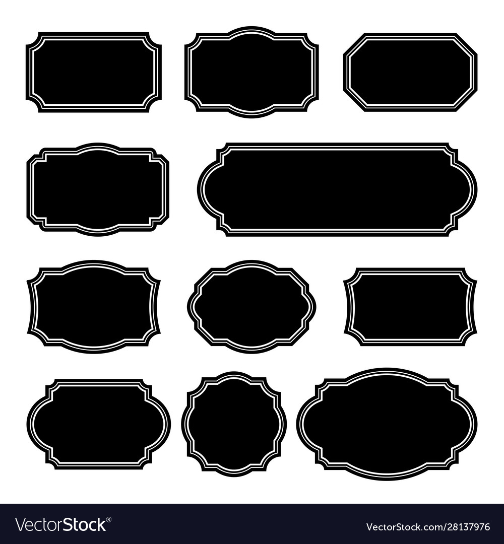 Set monochrome vintage frames design elements Vector Image