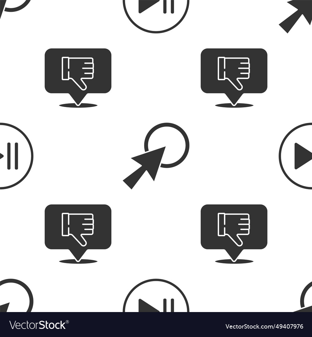 Set rewind arrow cursor and dislike in speech vector image Set rewind arrow cursor and dislike in speech