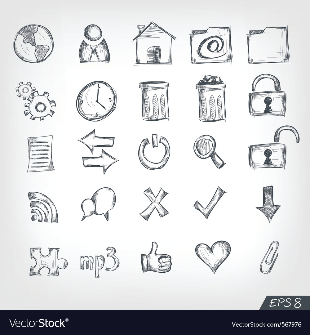 Accessories sketch icon set Stock Vector by ©Fafarumba 114088406