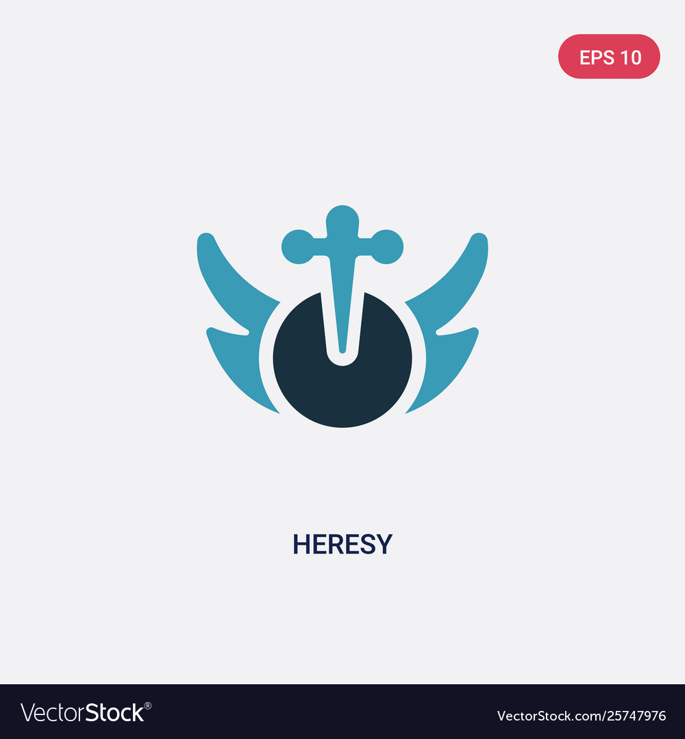 Two color heresy icon from religion concept