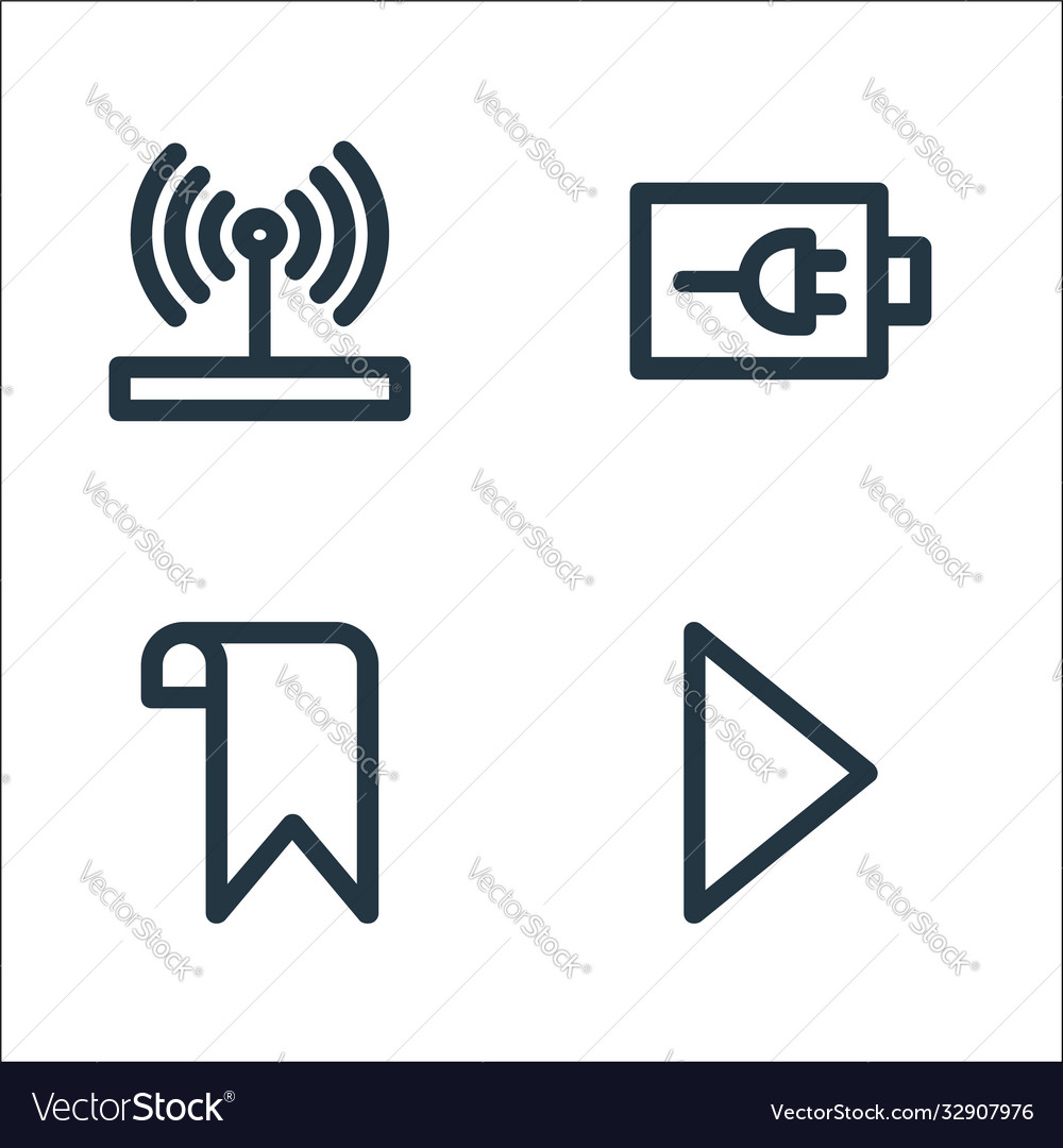 User interface line icons linear set quality vector image User interface line icons linear set quality