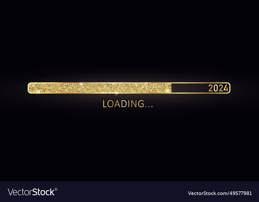 2024 New Year Gold Progress Bar Golden Loading Vector Image   2024 New Year Gold Progress Bar Golden Loading Vector 49577981 