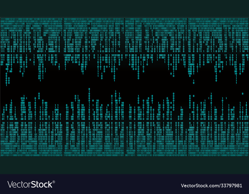 Abstract with digital lines binary code matrix Vector Image