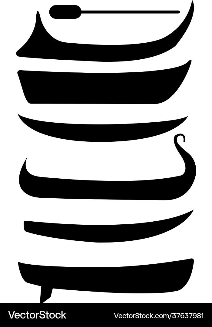 Boat set Royalty Free Vector Image - VectorStock