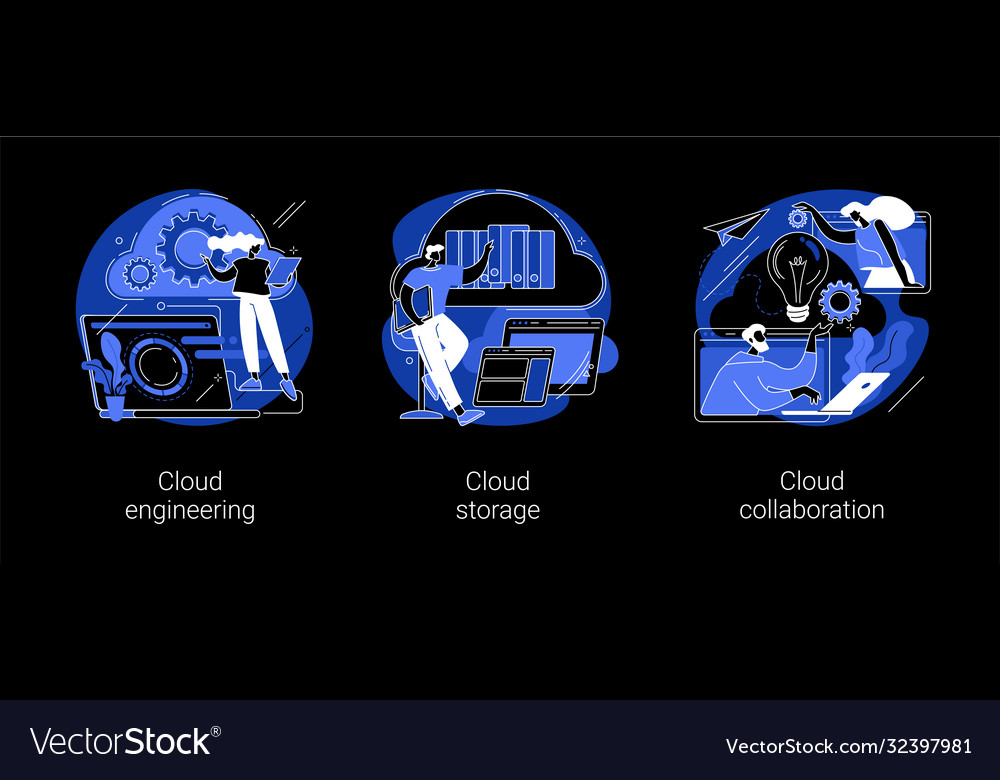 Cloud-based computing abstract concept vector image Cloud-based computing abstract concept