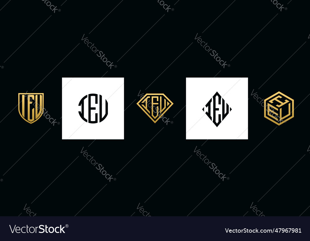 Initial letters ieu logo designs bundle