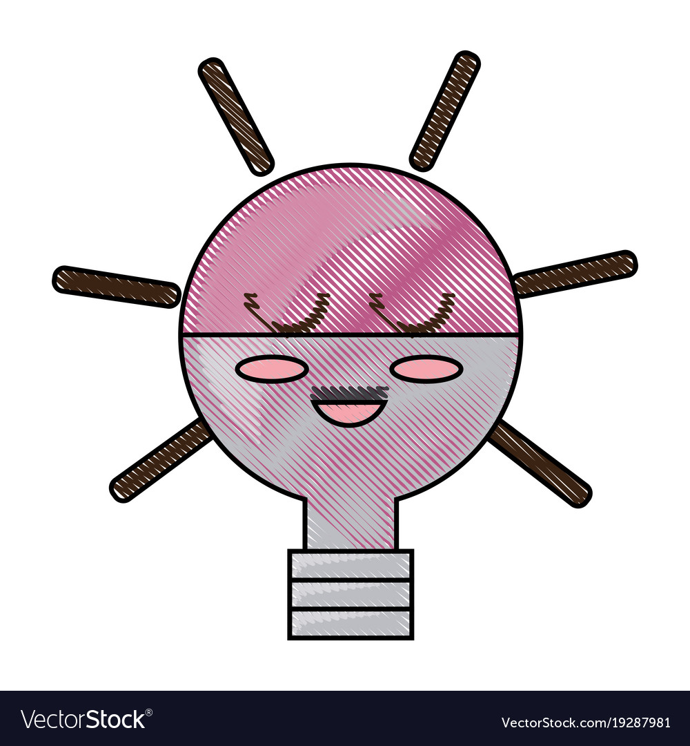 Kawaii light bulb Royalty Free Vector Image - VectorStock