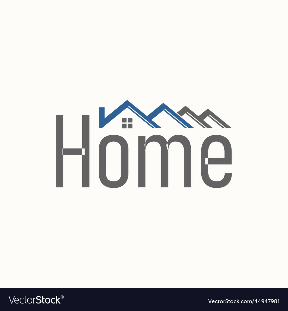 Letter word home with four roof house chimney Vector Image