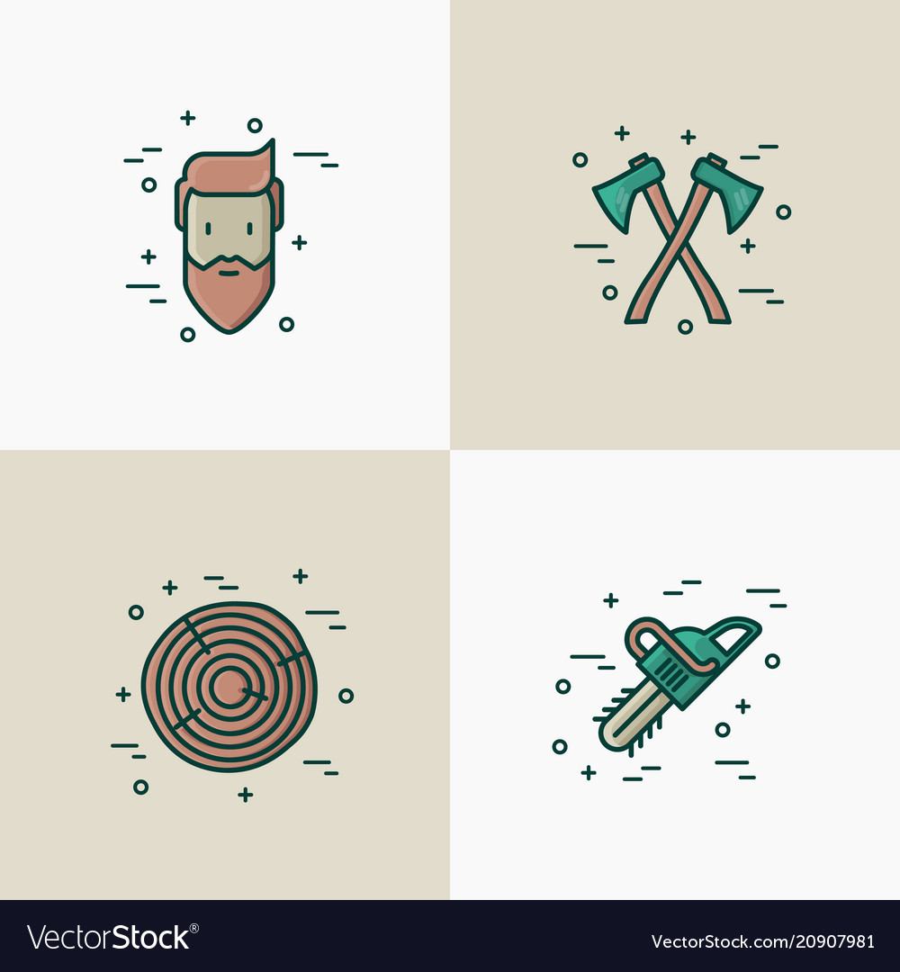 Logging and lumberjack with beard concept Vector Image Logging and lumberjack with beard concept