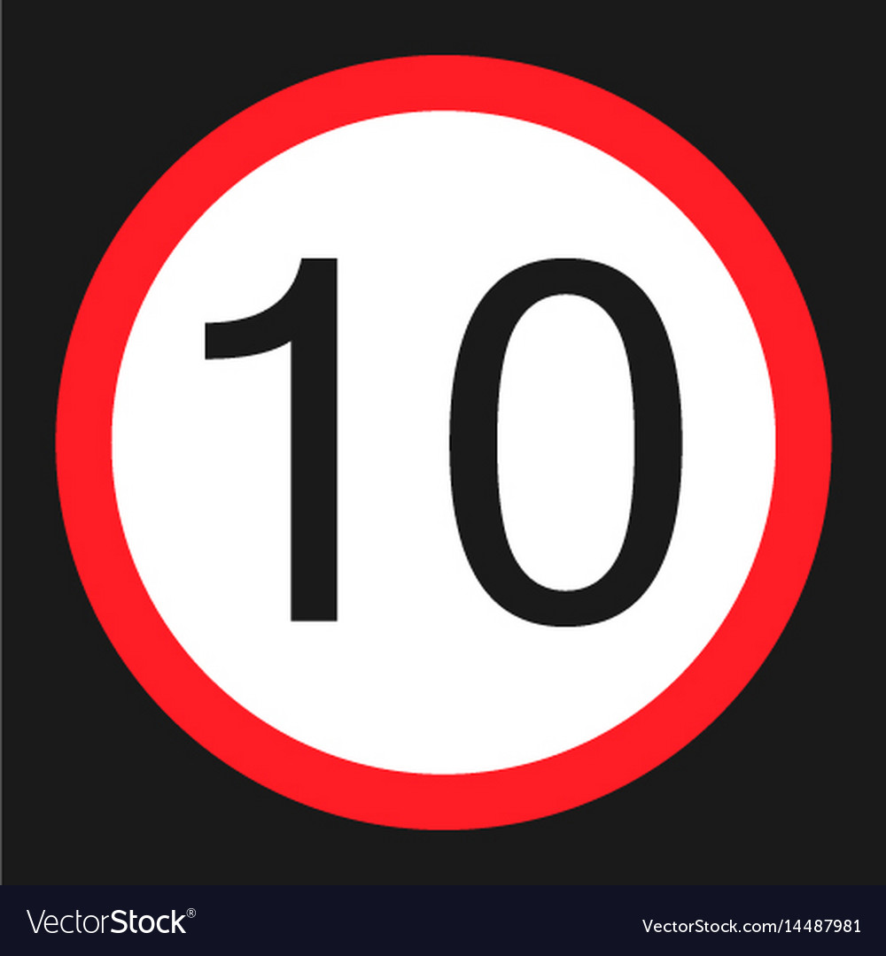 Maximum speed limit 10 flat icon