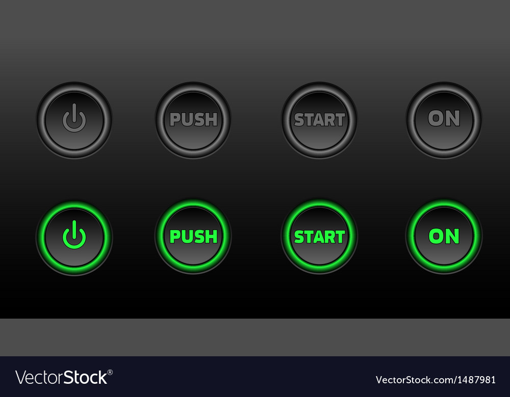 Neon Glowing Button Icon Set