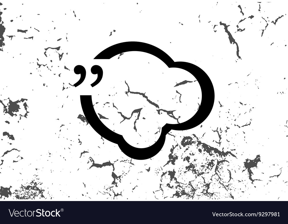 Quotation marks with thin line speech