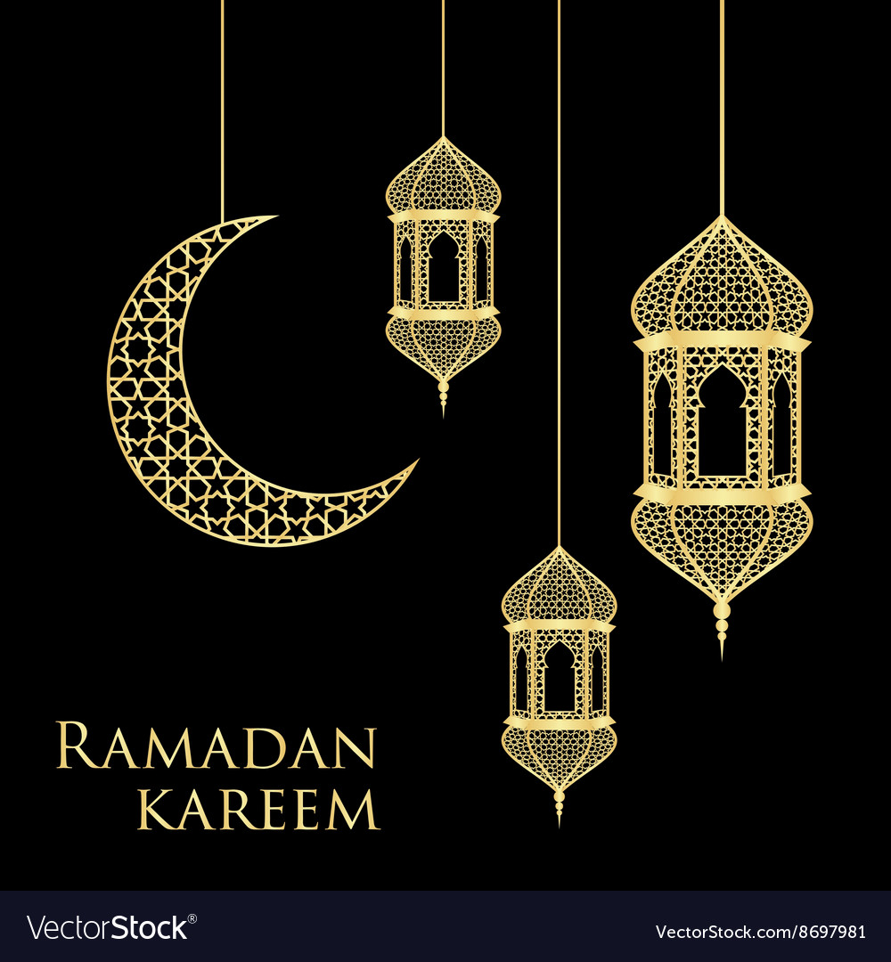 Ramadan Lanterns Black Background