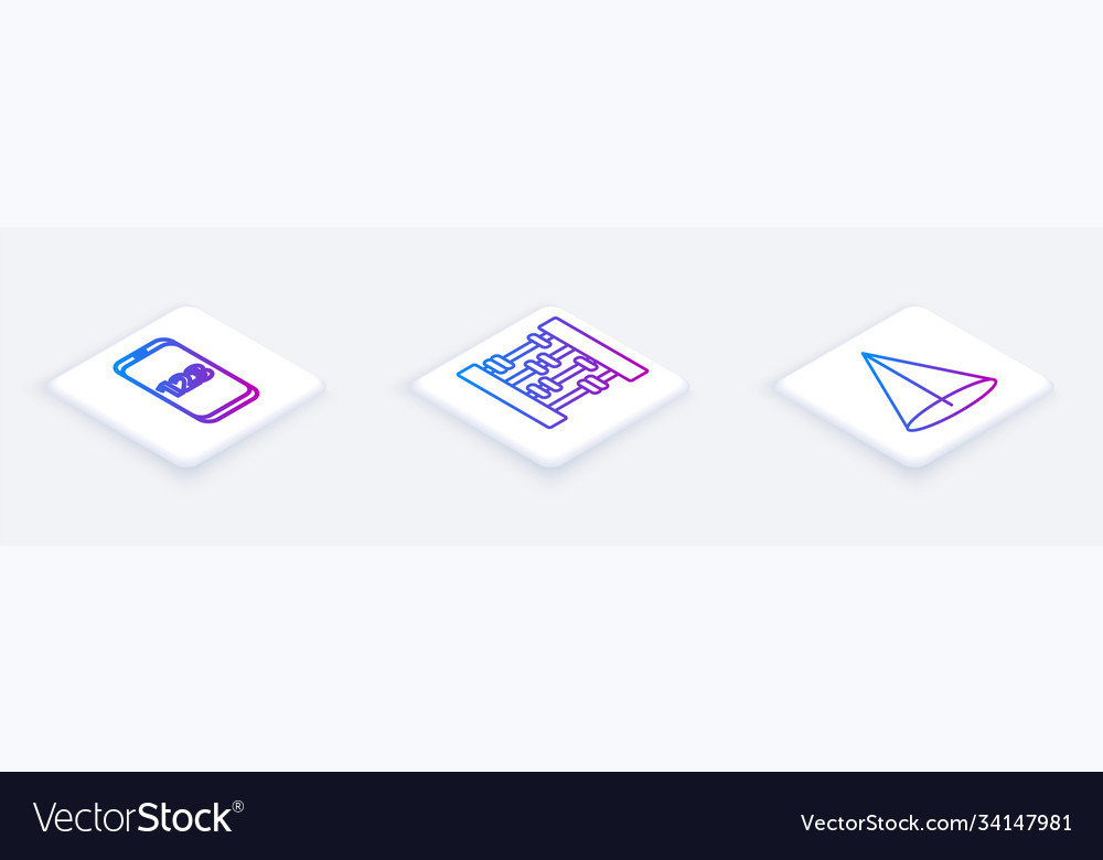 Set isometric line book with word mathematics vector image Set isometric line book with word mathematics