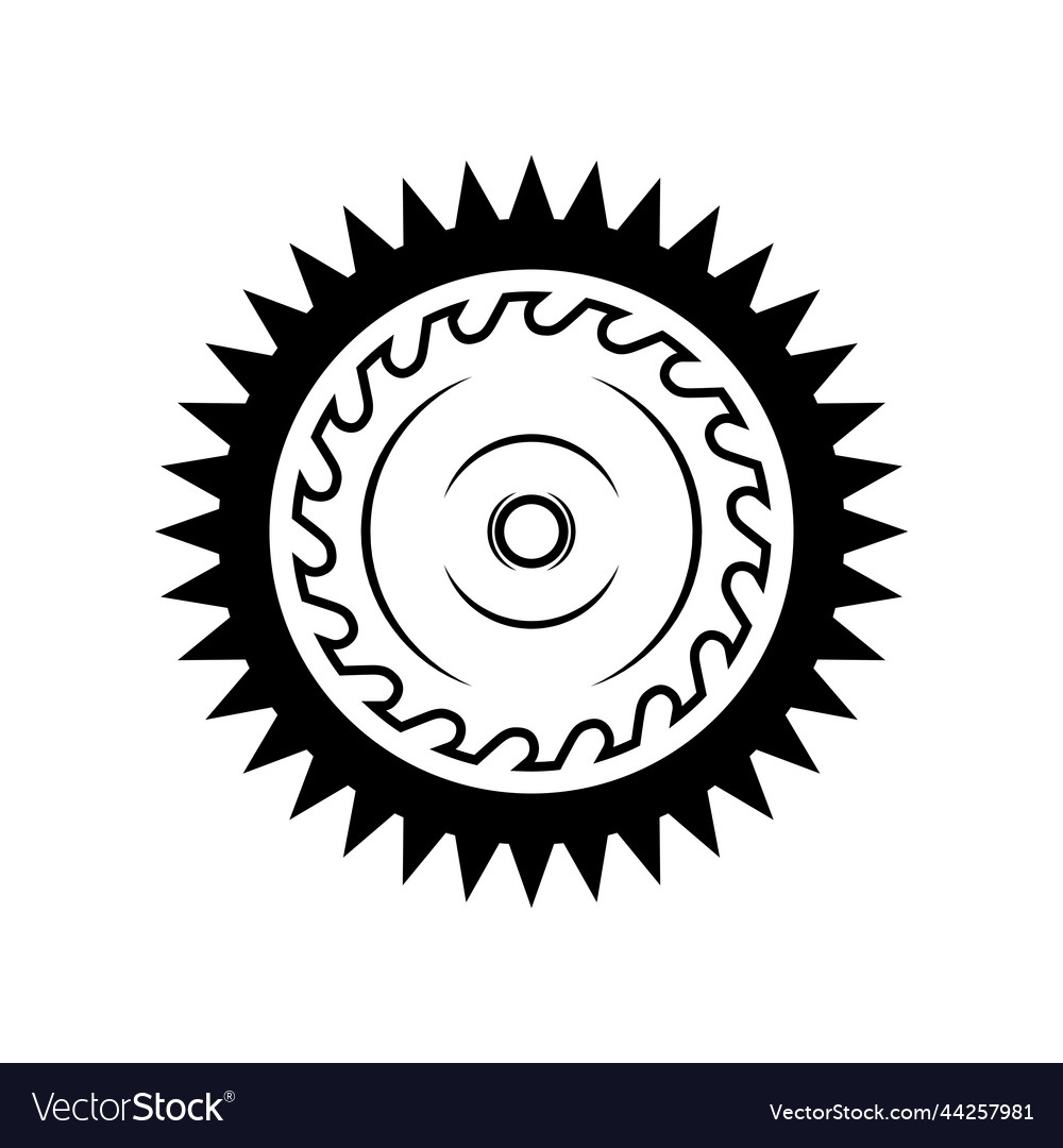 Vintage carpentry woodword mechanic round saw Vector Image