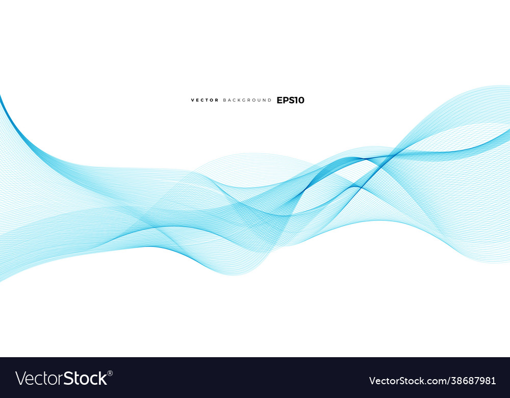 Wave element with abstract blue lines