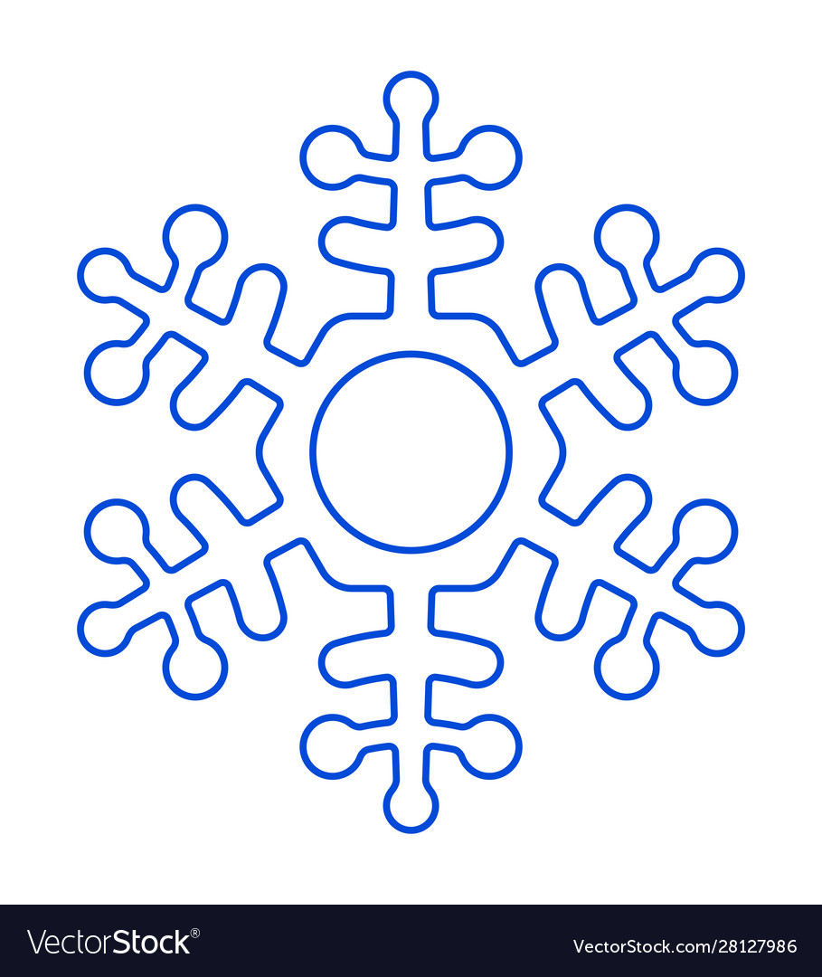 Abstract contour snowflake icon