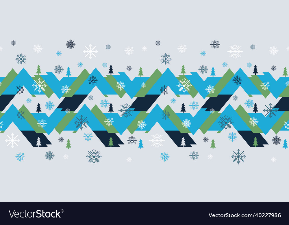 Abstract geometric landscape border with hills Vector Image