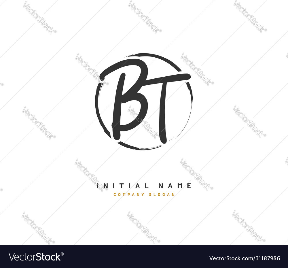 B t bt beauty initial logo handwriting