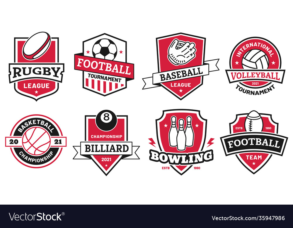 Ball sports logo badges for american football vector image Ball sports logo badges for american football