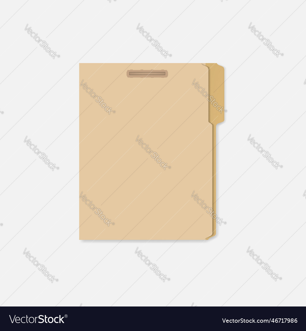 Closed file folder with cut tab and interior