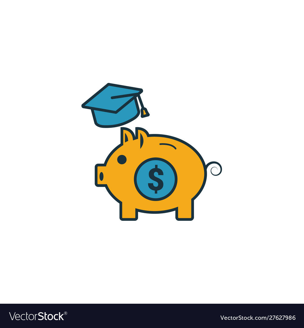 College saving plan icon simple element from vector image College saving plan icon simple element from